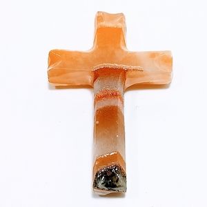 Natural Stone Crystal Agate Pendant Cross Shape Pendant #1288